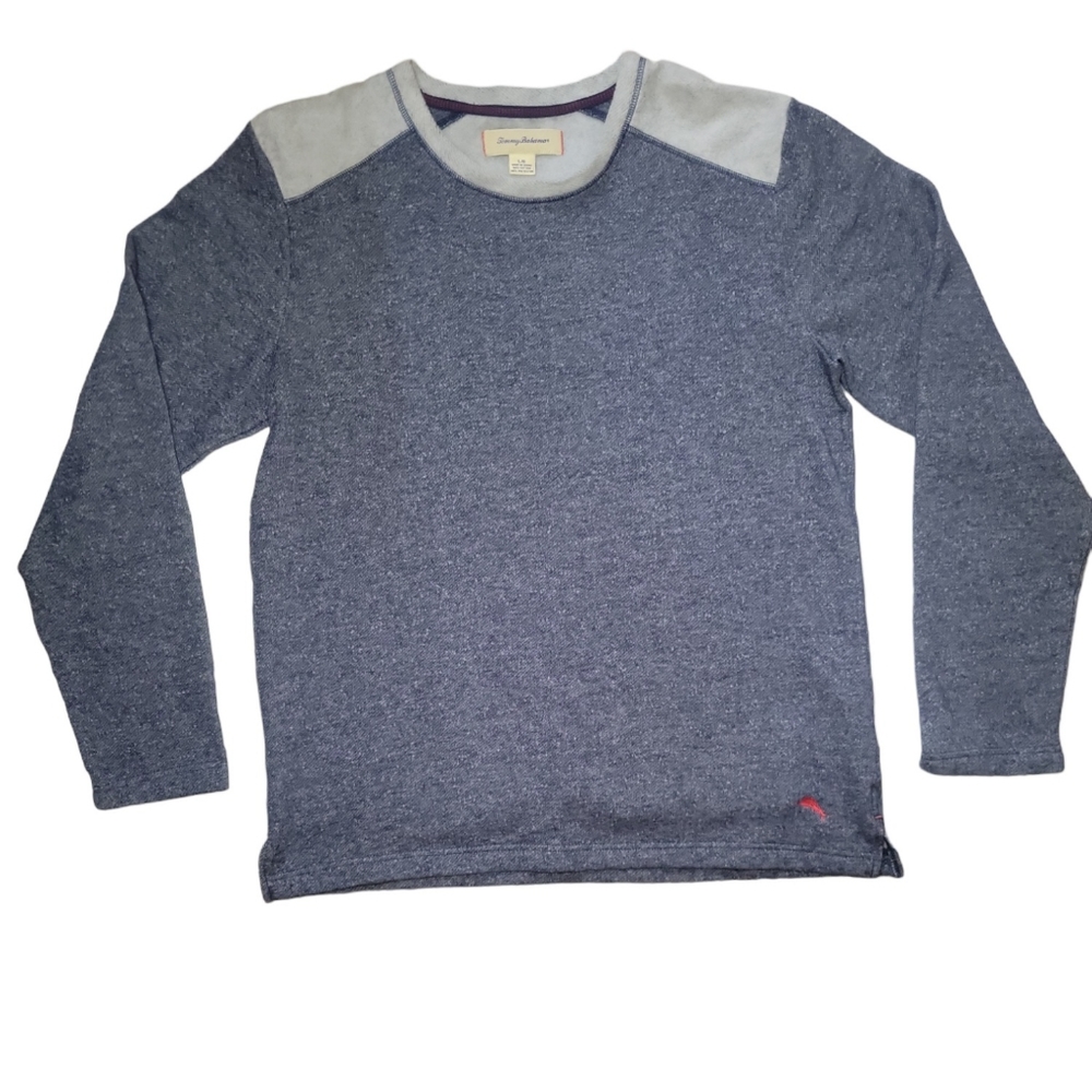 Tommy Bahama Blue/Gray Long Sleeve Pullover Sweater Size Large